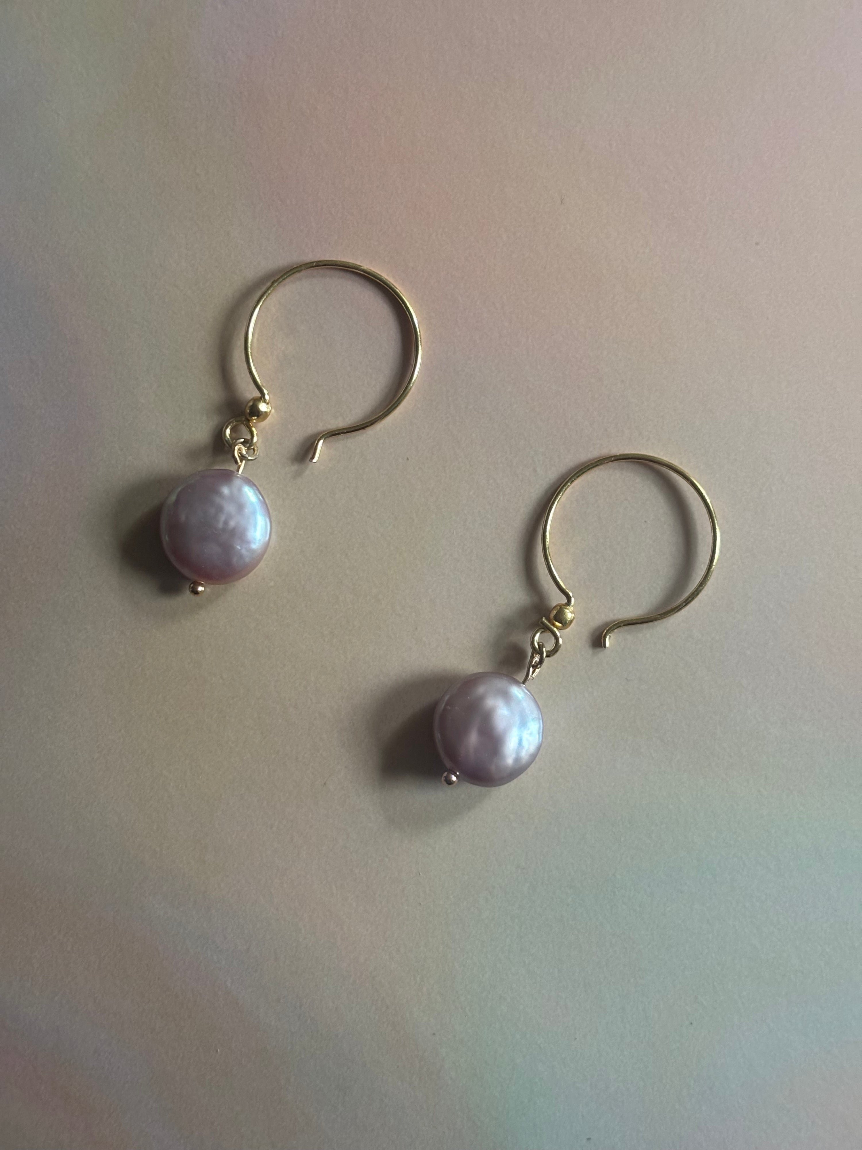 Mauve Moon Open Hoop Earrings