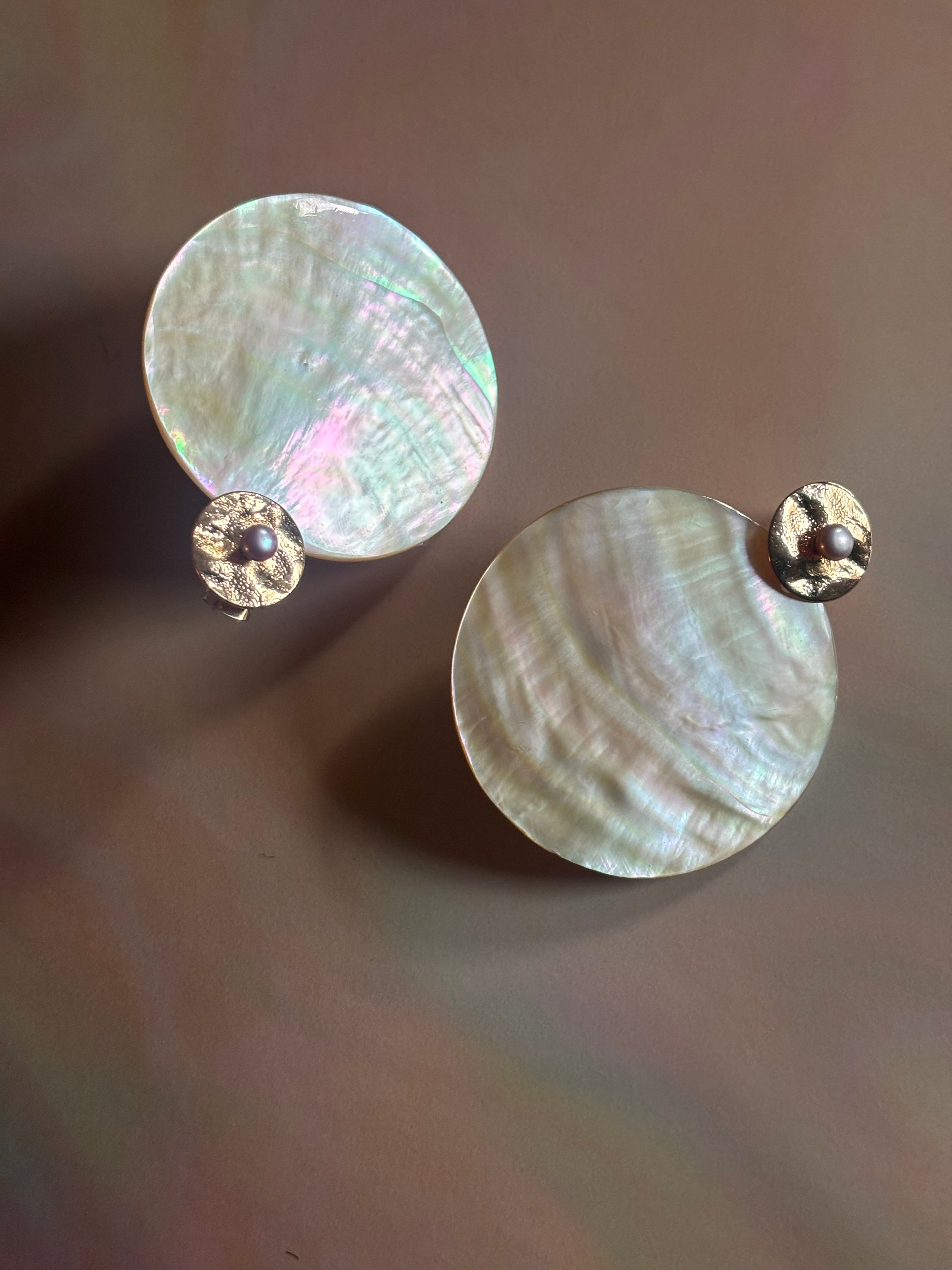 Perla Solar Drop Stud Earrings