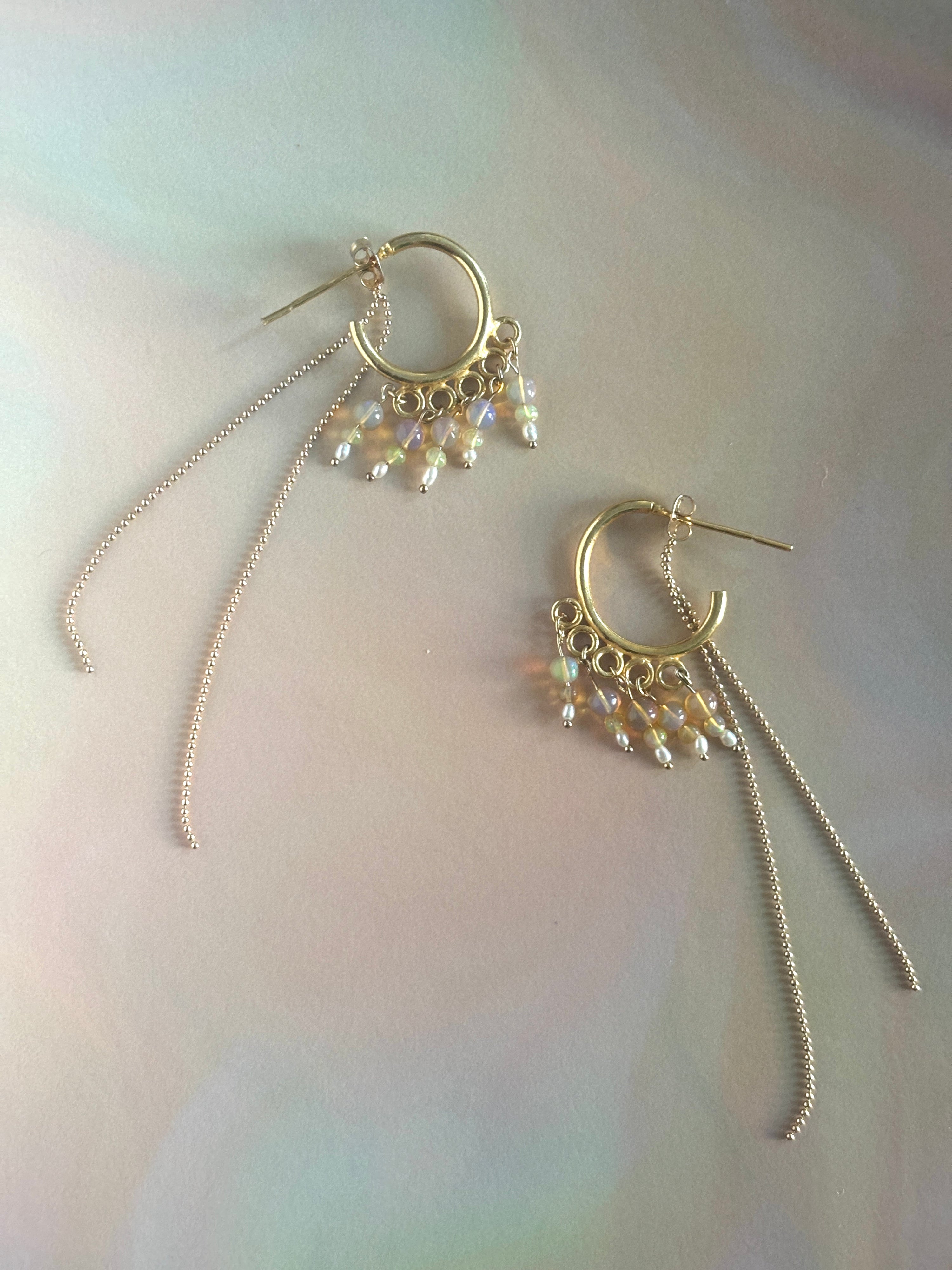 Opal Dream Disco Hoops & Ball Chain Dangles