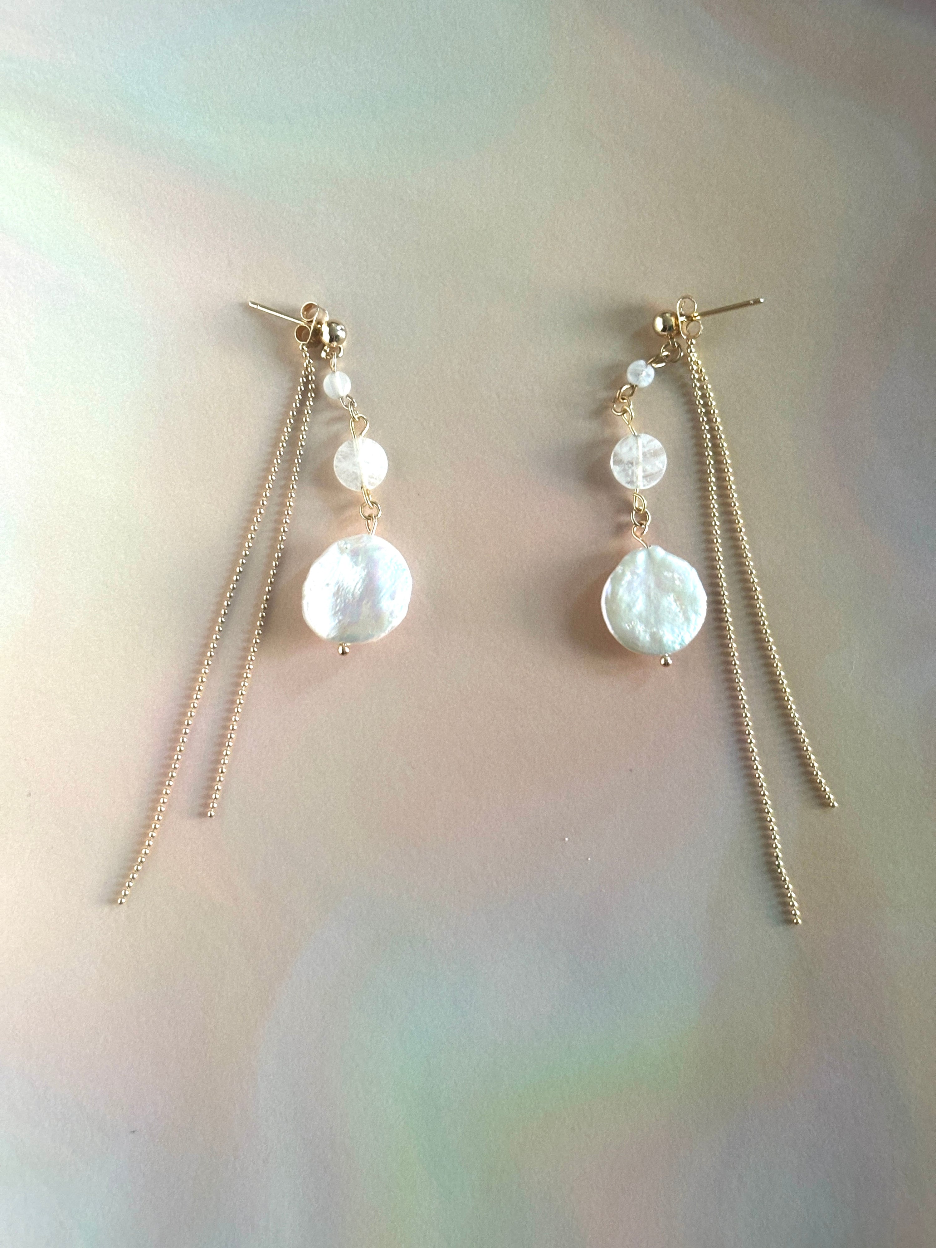 Moon Dream Disco Drop Earrings & Ball Chain Ear Backs