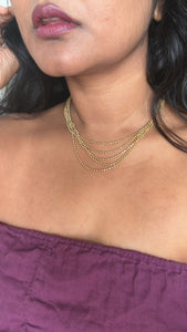 18K Gold Plated Faceted Bead Layered Necklace