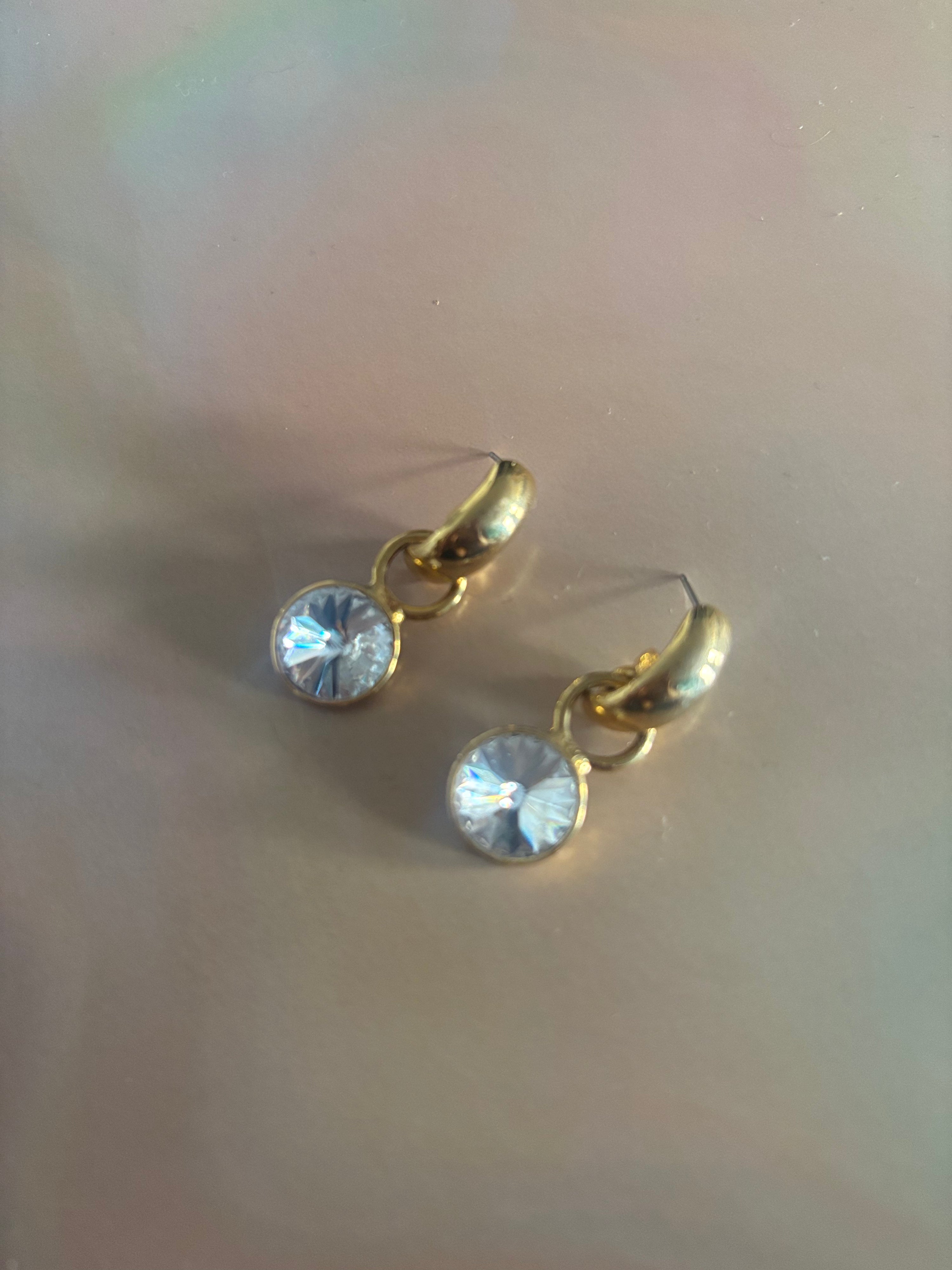 Diamanté Huggie Stud Earrings