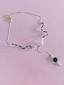 Violet Midnight Waves Choker Drop Necklace