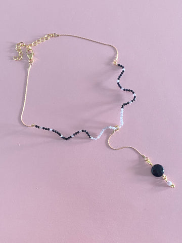 Violet Midnight Waves Choker Drop Necklace