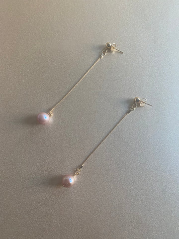 Lavender Orb Drop Earrings